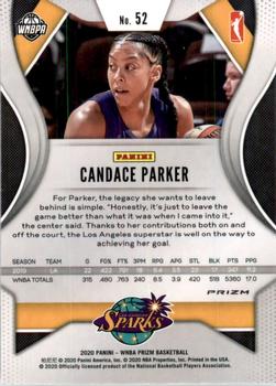 2020 Panini Prizm WNBA - Hyper #52 Candace Parker Back