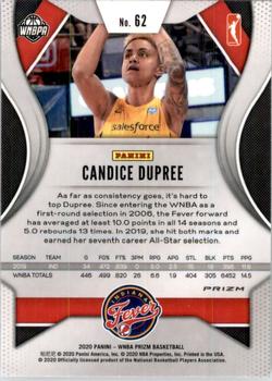 2020 Panini Prizm WNBA - Hyper #62 Candice Dupree Back