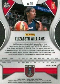 2020 Panini Prizm WNBA - Ice #16 Elizabeth Williams Back