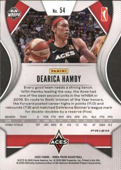 2020 Panini Prizm WNBA - Ice #54 Dearica Hamby Back
