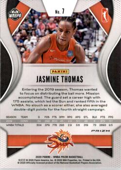 2020 Panini Prizm WNBA - Ruby Wave #7 Jasmine Thomas Back