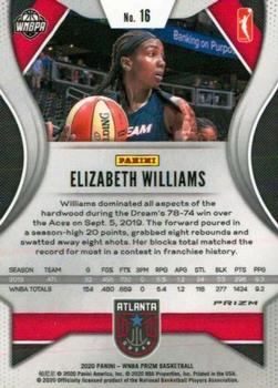 2020 Panini Prizm WNBA - Ruby Wave #16 Elizabeth Williams Back