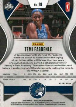 2020 Panini Prizm WNBA - Ruby Wave #28 Temi Fagbenle Back