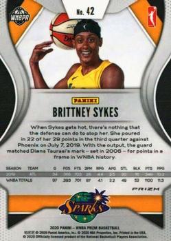 2020 Panini Prizm WNBA - Ruby Wave #42 Brittney Sykes Back