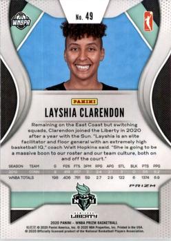 2020 Panini Prizm WNBA - Ruby Wave #49 Layshia Clarendon Back
