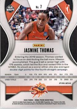 2020 Panini Prizm WNBA - Red #7 Jasmine Thomas Back