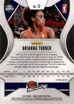 2020 Panini Prizm WNBA - Blue #12 Brianna Turner Back