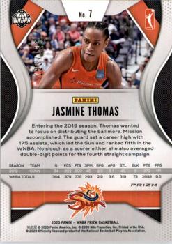 2020 Panini Prizm WNBA - Purple #7 Jasmine Thomas Back