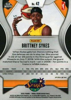 2020 Panini Prizm WNBA - Purple #42 Brittney Sykes Back