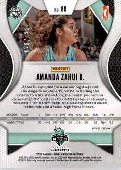2020 Panini Prizm WNBA - Purple #88 Amanda Zahui B. Back