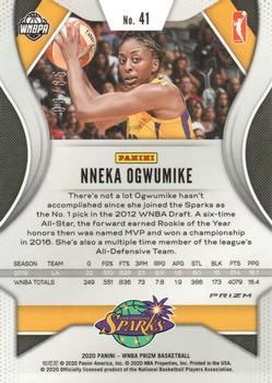 2020 Panini Prizm WNBA - Orange #41 Nneka Ogwumike Back
