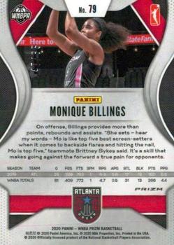 2020 Panini Prizm WNBA - Orange #79 Monique Billings Back