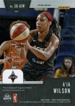2020 Panini Prizm WNBA - Signatures Green #SG-AJW A'ja Wilson Back