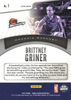 2020 Panini Prizm WNBA - Dominance Green #1 Brittney Griner Back