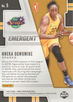2020 Panini Prizm WNBA - Emergent #5 Nneka Ogwumike Back