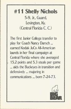 1995-96 Ohio State Basketball Women #NNO Shelly Nichols Back