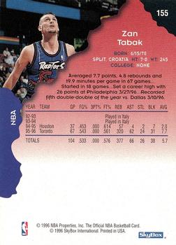 1996-97 Hoops #155 Zan Tabak Back