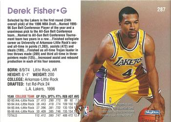 1996-97 Hoops #287 Derek Fisher Back