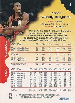 1996-97 Hoops #2 Mookie Blaylock Back