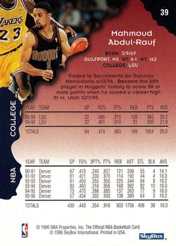 1996-97 Hoops #39 Mahmoud Abdul-Rauf Back
