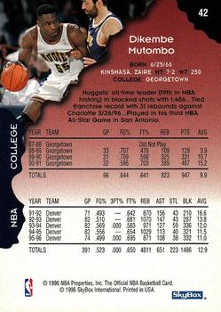 1996-97 Hoops #42 Dikembe Mutombo Back