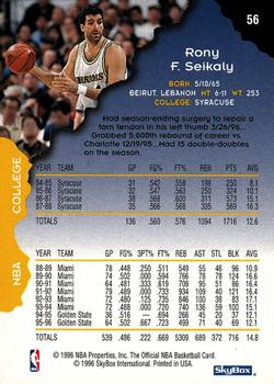 1996-97 Hoops #56 Rony Seikaly Back