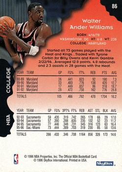 1996-97 Hoops #86 Walt Williams Back