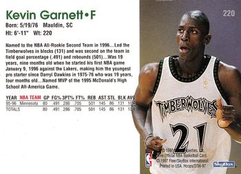1996-97 Hoops #220 Kevin Garnett Back