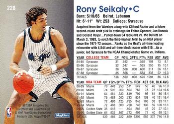 1996-97 Hoops #228 Rony Seikaly Back