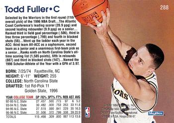 1996-97 Hoops #288 Todd Fuller Back