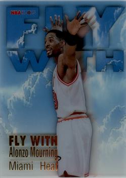 1996-97 Hoops - Fly With #4 Alonzo Mourning Front