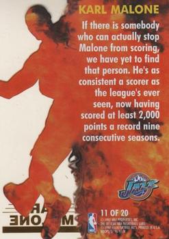 1996-97 Hoops - Hot List #11 Karl Malone Back