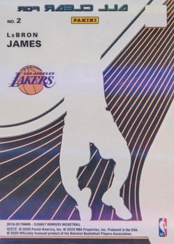 2019-20 Clearly Donruss - All Clear For Takeoff Holo Platinum #2 LeBron James Back