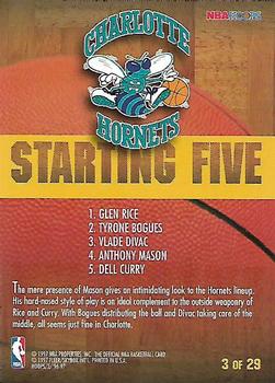 1996-97 Hoops - Starting Five #3 Tyrone Bogues / Dell Curry / Vlade Divac / Anthony Mason / Glen Rice Back