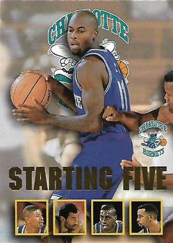 1996-97 Hoops - Starting Five #3 Tyrone Bogues / Dell Curry / Vlade Divac / Anthony Mason / Glen Rice Front