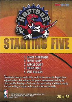 1996-97 Hoops - Starting Five #26 Marcus Camby / Hubert Davis / Popeye Jones / Damon Stoudamire / Walt Williams Back