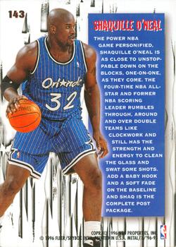 1996-97 Metal #143 Shaquille O'Neal Back