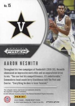 2020 Panini Prizm Draft Picks Collegiate - Green #15 Aaron Nesmith Back