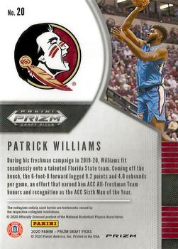 2020 Panini Prizm Draft Picks Collegiate - Green #20 Patrick Williams Back