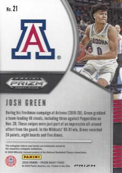 2020 Panini Prizm Draft Picks Collegiate - Green #21 Josh Green Back