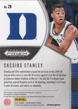 2020 Panini Prizm Draft Picks Collegiate - Green #28 Cassius Stanley Back