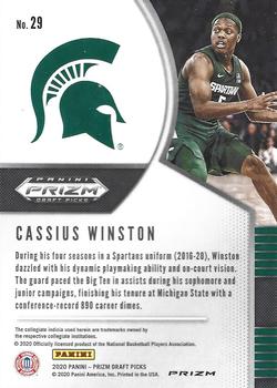 2020 Panini Prizm Draft Picks Collegiate - Green #29 Cassius Winston Back