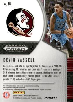 2020 Panini Prizm Draft Picks Collegiate - Green #56 Devin Vassell Back