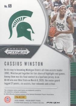 2020 Panini Prizm Draft Picks Collegiate - Green #69 Cassius Winston Back