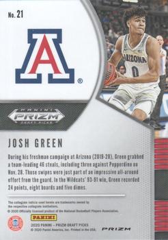 2020 Panini Prizm Draft Picks Collegiate - Pink Ice #21 Josh Green Back