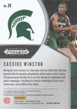 2020 Panini Prizm Draft Picks Collegiate - Red Ice #29 Cassius Winston Back