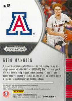 2020 Panini Prizm Draft Picks Collegiate - Red Ice #58 Nico Mannion Back