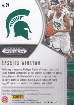 2020 Panini Prizm Draft Picks Collegiate - Red Ice #69 Cassius Winston Back