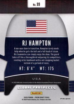 2020 Panini Prizm Draft Picks Collegiate - Red White and Blue #99 RJ Hampton Back
