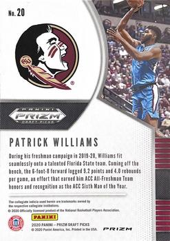 2020 Panini Prizm Draft Picks Collegiate - Ruby Wave #20 Patrick Williams Back